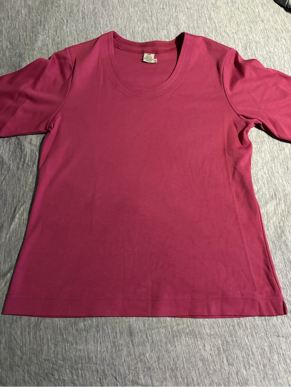 Peruvian Connection Deep Raspberry Crewneck Short Sleeve Tee
